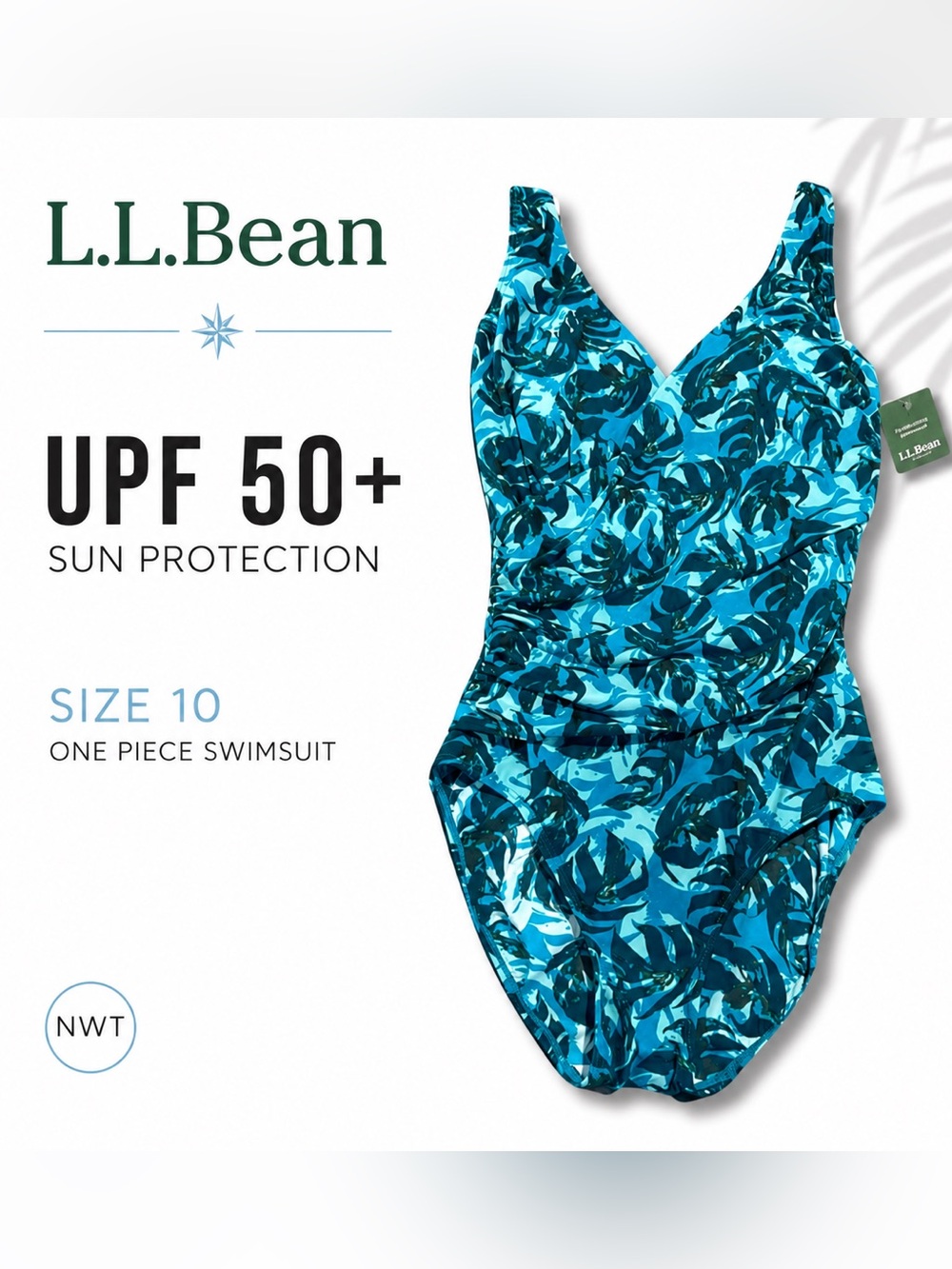 L.L.Bean NWT One Piece Swimsuit UPF 50+ Size 10